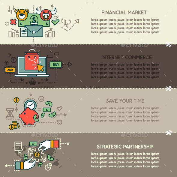 Set Four of Business Banners - Concepts Business