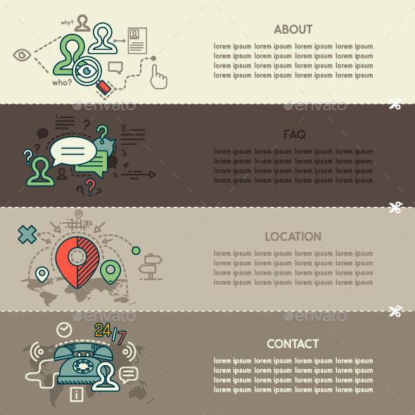 Set Five of Business Banners - Concepts Business