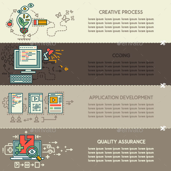 Set Six of Internet Technology Banners - Web Technology