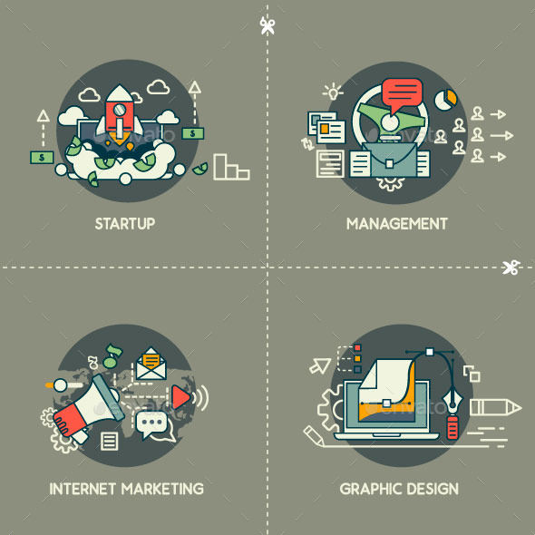 Startup, Management, Marketing, Design - Technology Conceptual