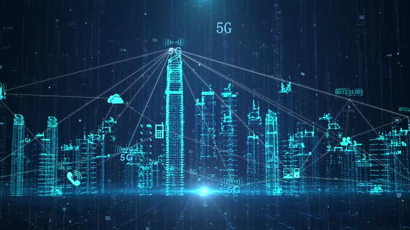 5g New Media Iot Social Network Connected To Technology Smart City alt