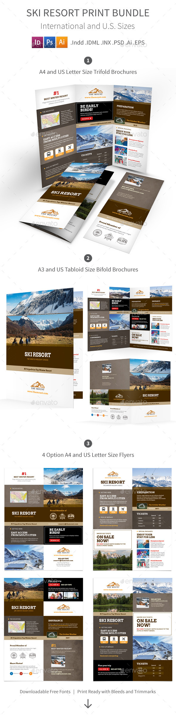 Ski Resort Print Bundle - Informational Brochures
