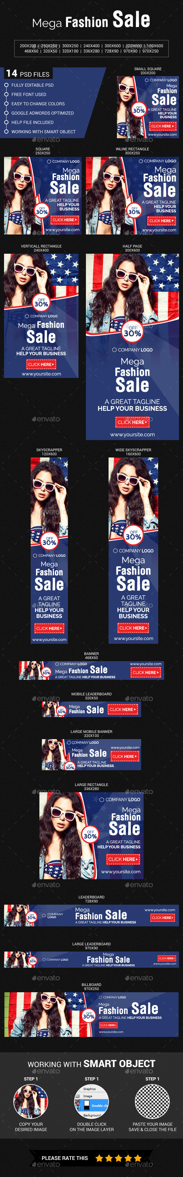 Mega Fashion Sale - Banners & Ads Web Elements
