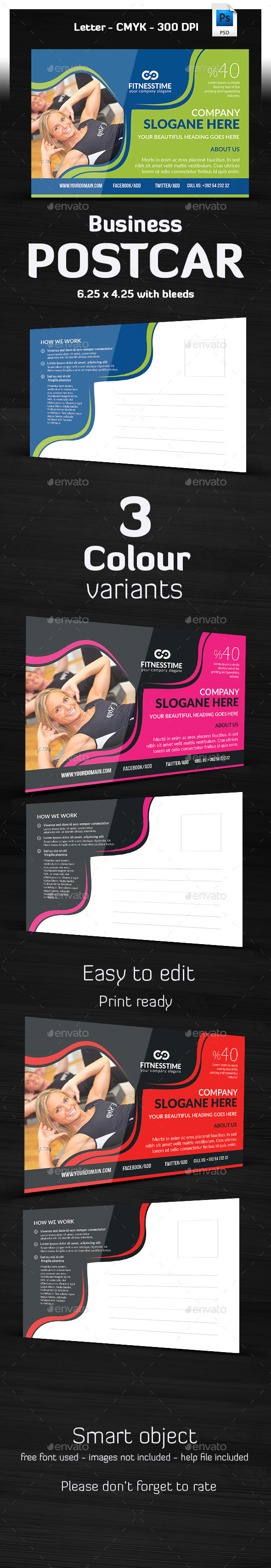 Postcard Template - Cards & Invites Print Templates