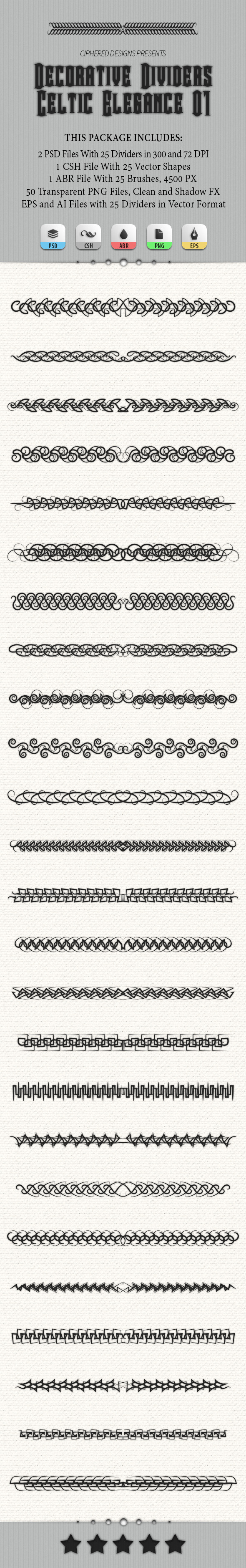 Decorative Dividers - Celtic Elegance 01 - Shapes Photoshop