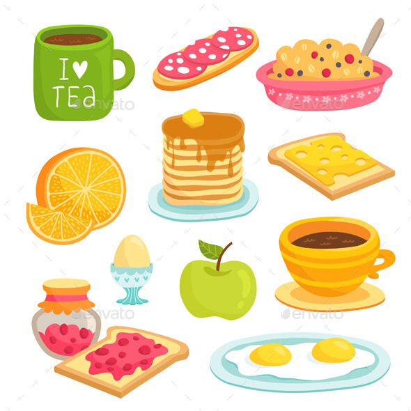 Set of Breakfast Products Set of Breakfast Products