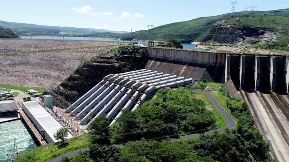 Brazilian Furnas hydroeletric dam for energy generation . alt