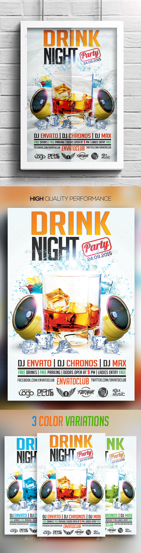 Drink Night Party Flyer - Clubs & Parties Events