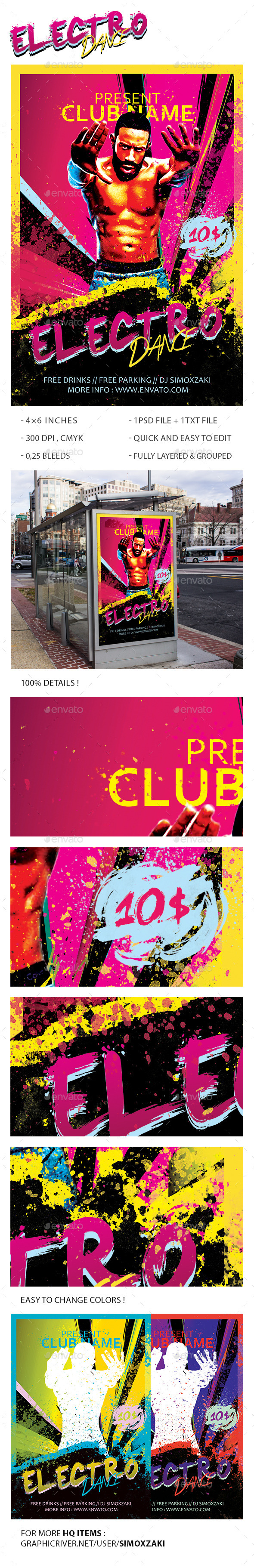 Electro Dance Flyer Template - Clubs & Parties Events