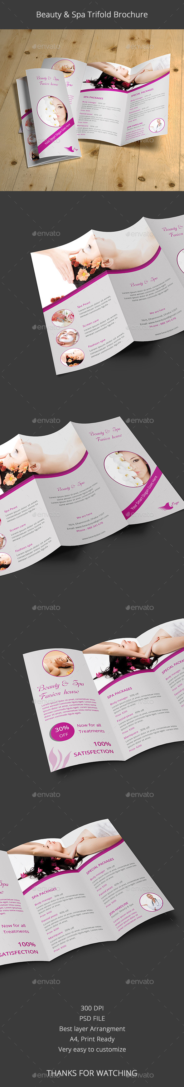 Beauty & Spa Trifold Brochure Beauty & Spa Trifold Brochure