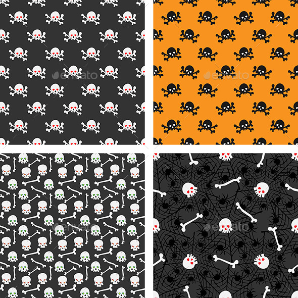 Seamless Patterns with Skulls - Patterns Decorative