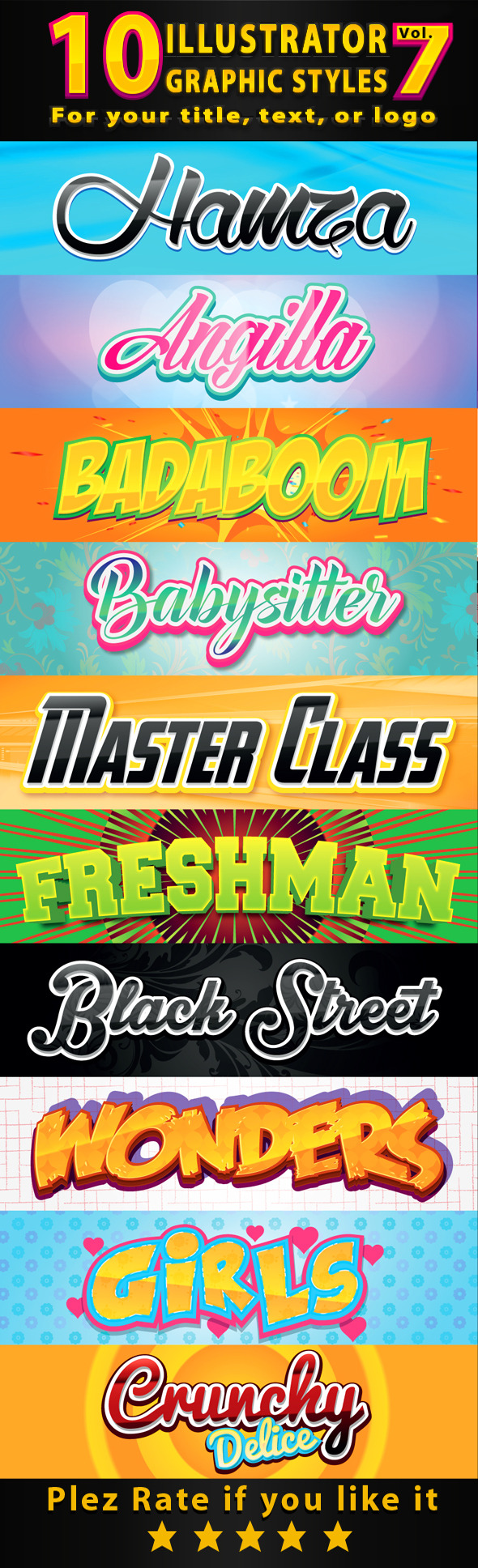 10 Illustrator Graphic Styles Vol.7 10 Illustrator Graphic Styles Vol.7
