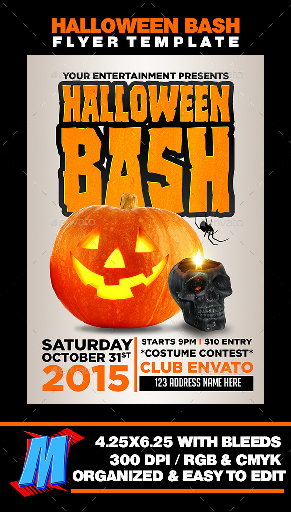 Halloween Bash Flyer Template - Clubs & Parties Events