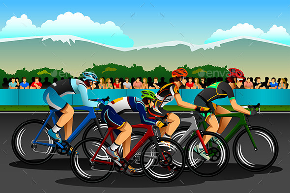 People Cycling in the Competition - Sports/Activity Conceptual