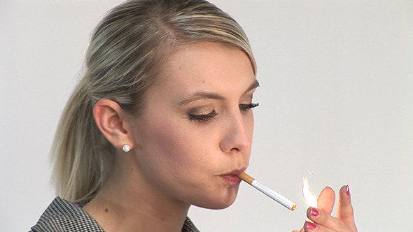 Beautiful Woman Smoking Cigarette