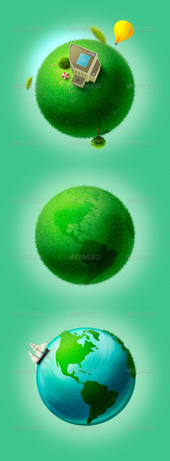 Earth Concept Set - Objects Illustrations