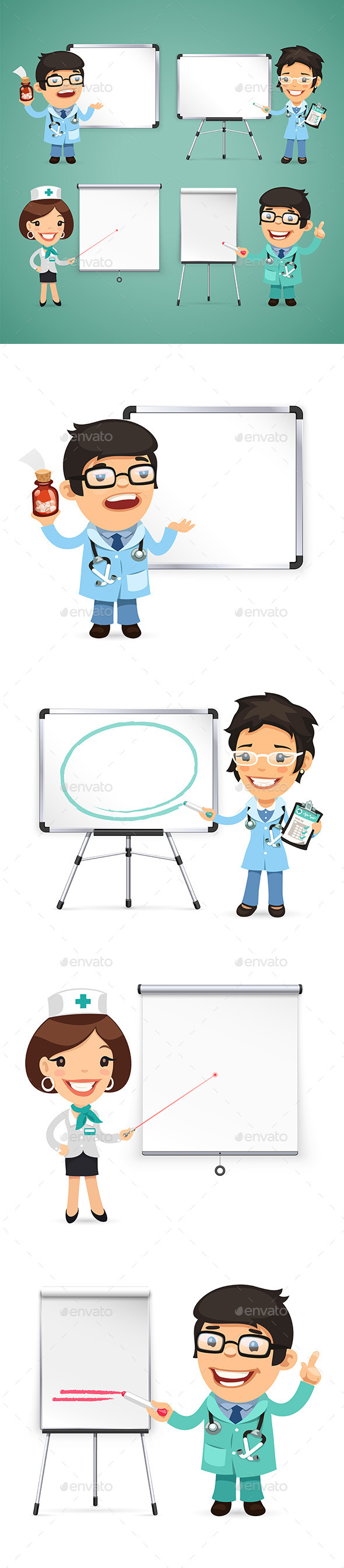 Doctors With Whiteboard Set Doctors With Whiteboard Set