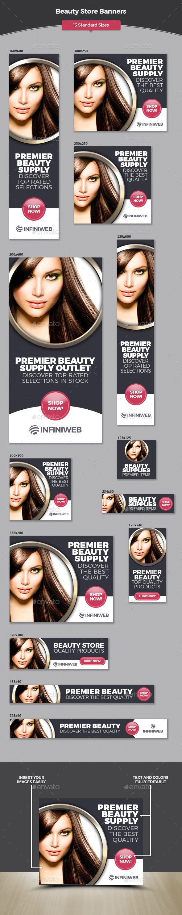 Beauty Store Banners - Banners & Ads Web Elements