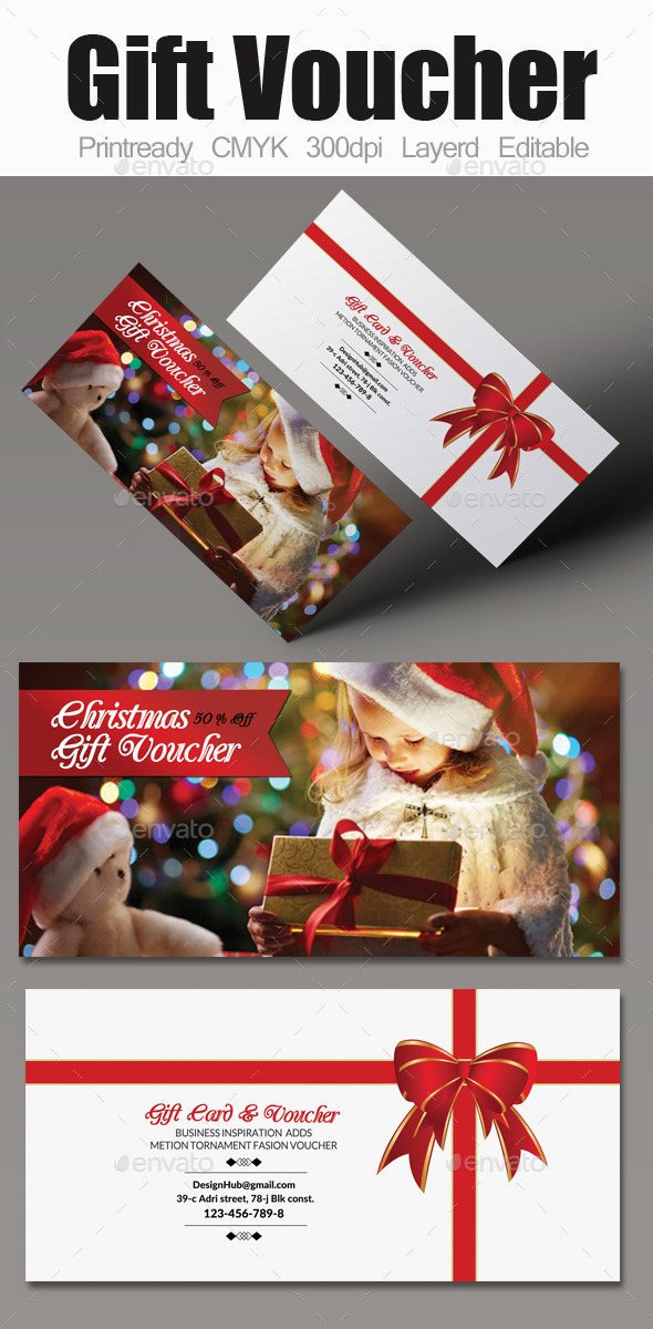 Christmas Gift Voucher - Cards & Invites Print Templates