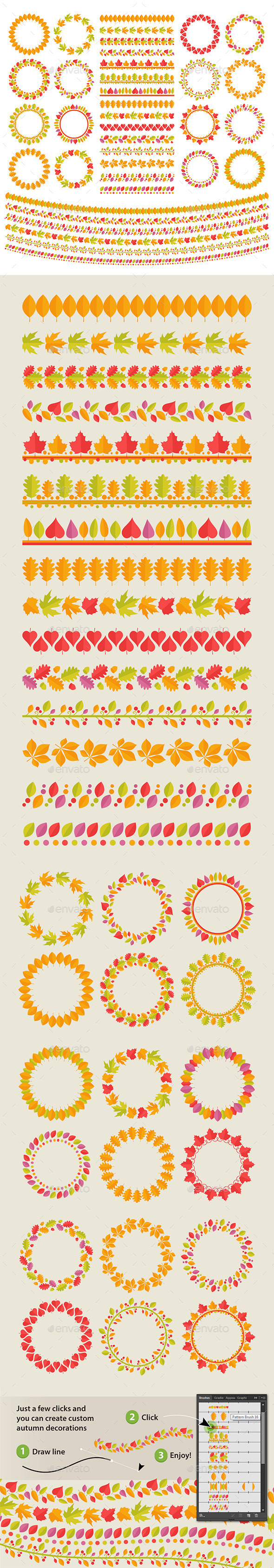Autumn Leaves Borders Set Autumn Leaves Borders Set