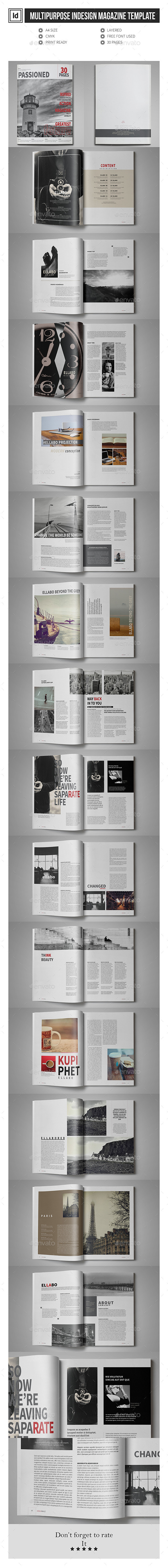 Multipurpose InDesign Magazine Template - Magazines Print Templates