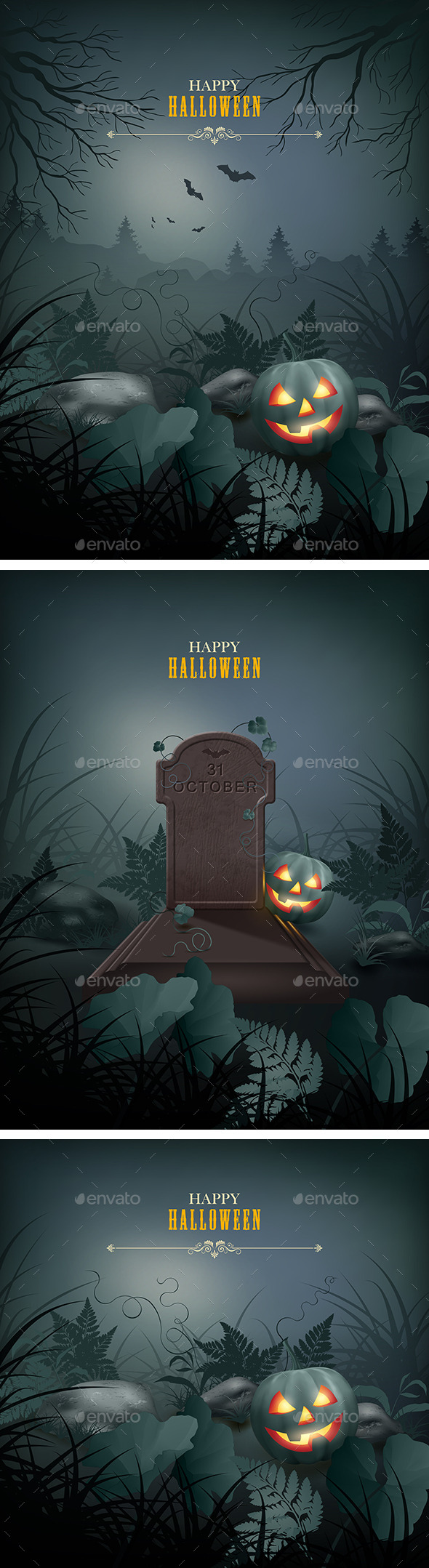 Halloween Vector Night Scene Halloween Vector Night Scene