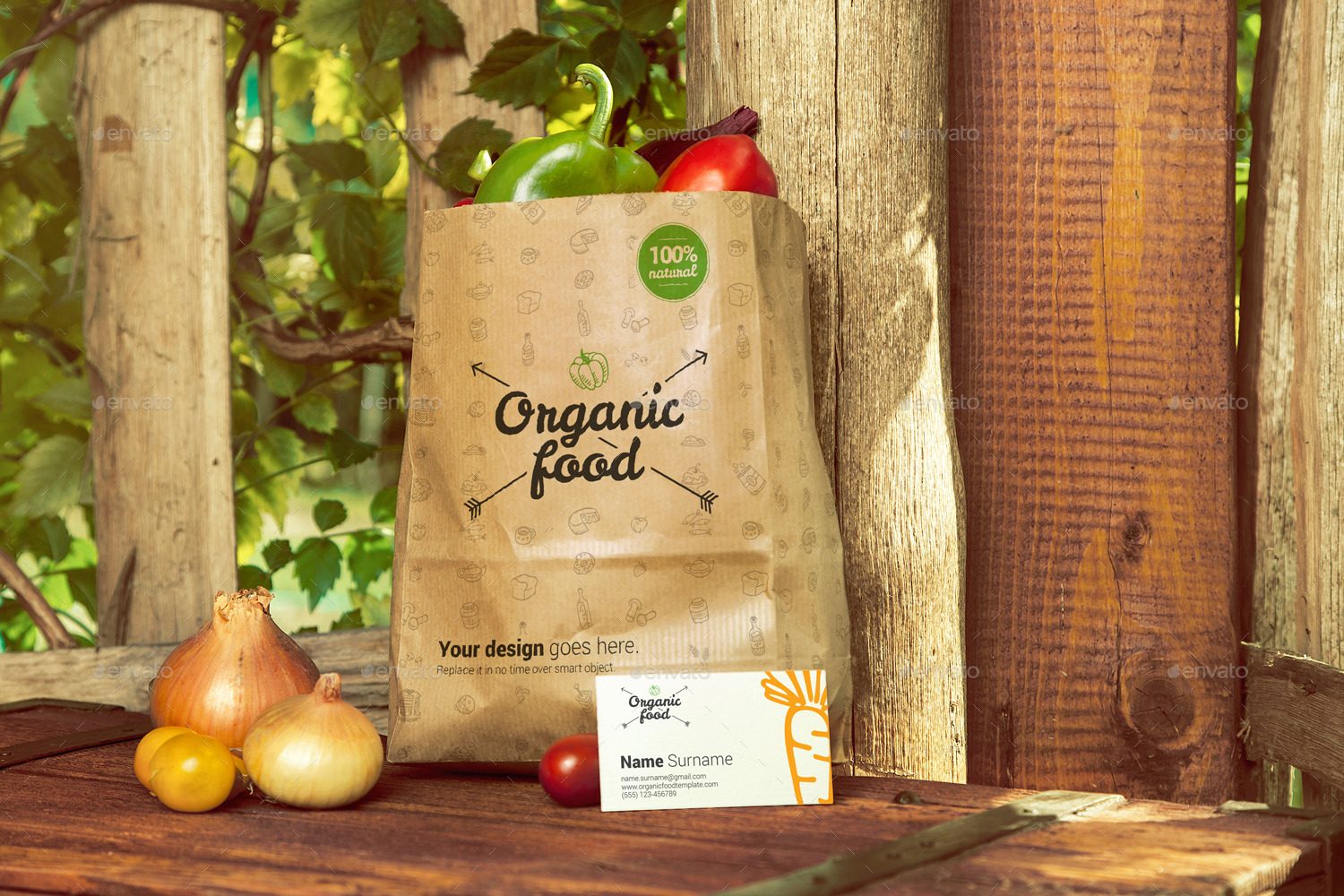 Download Organic Food Photo Mockup / Vegetables by CreativeForm ...