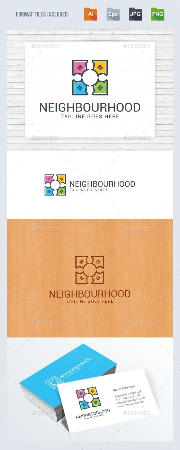 Neighborhood House Logo Template Neighborhood House Logo Template