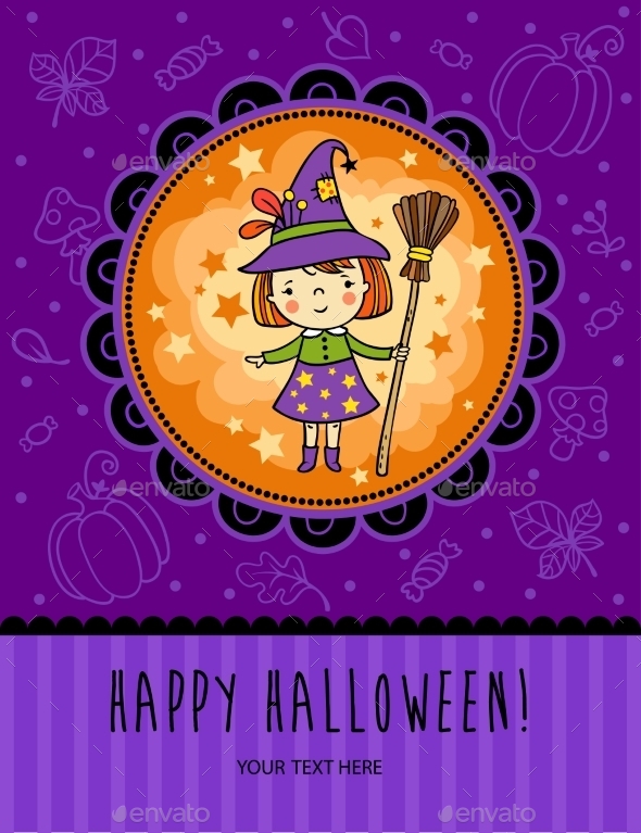 Halloween Card with Witch Halloween Card with Witch