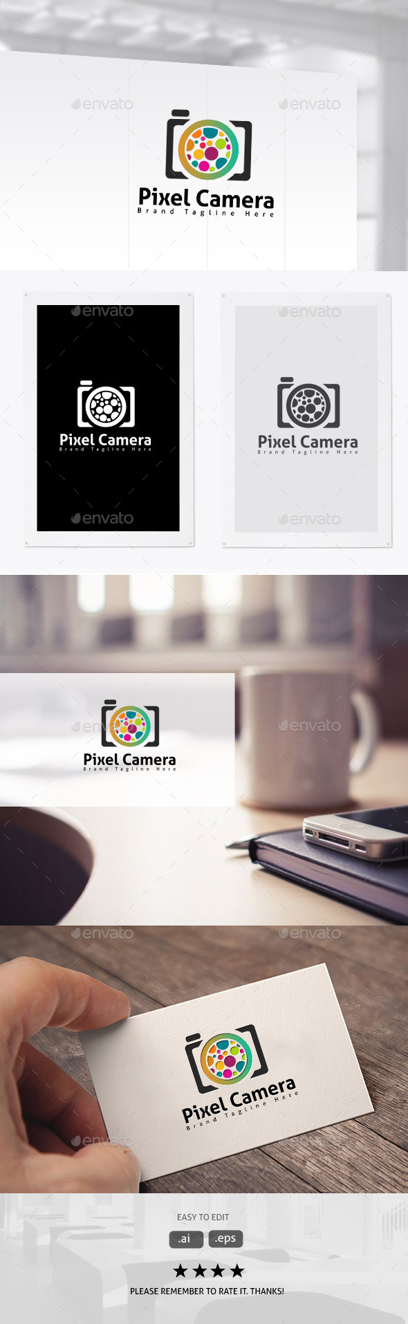 Pixel Camera - Symbols Logo Templates