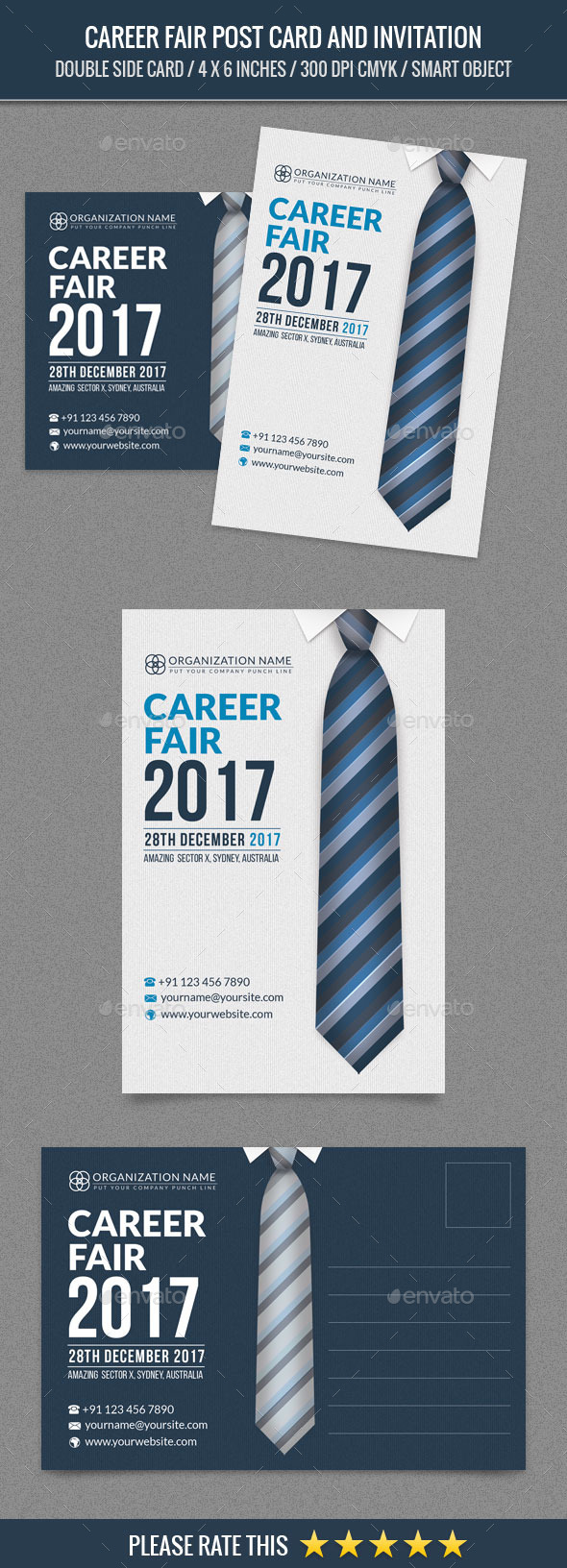 Career Fair Post Card Template - Cards & Invites Print Templates