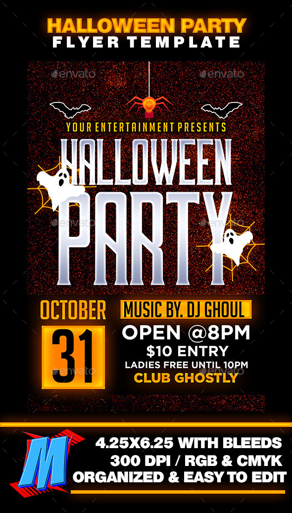 Halloween Party Flyer Template - Clubs & Parties Events