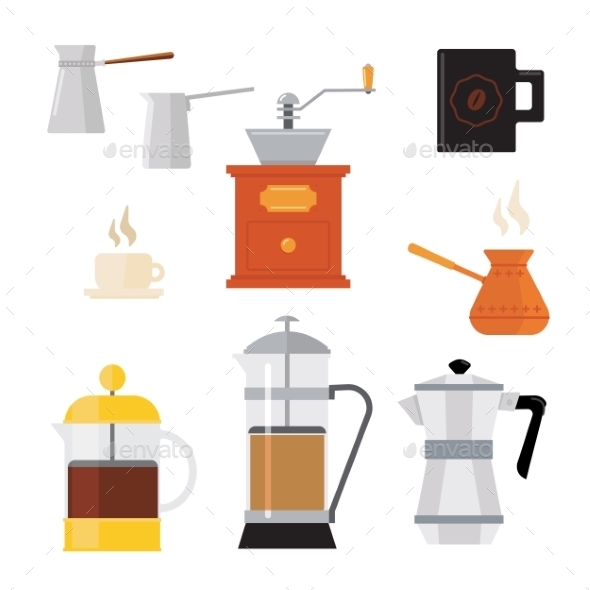 Flat Modern Icons for Coffee Shop Flat Modern Icons for Coffee Shop