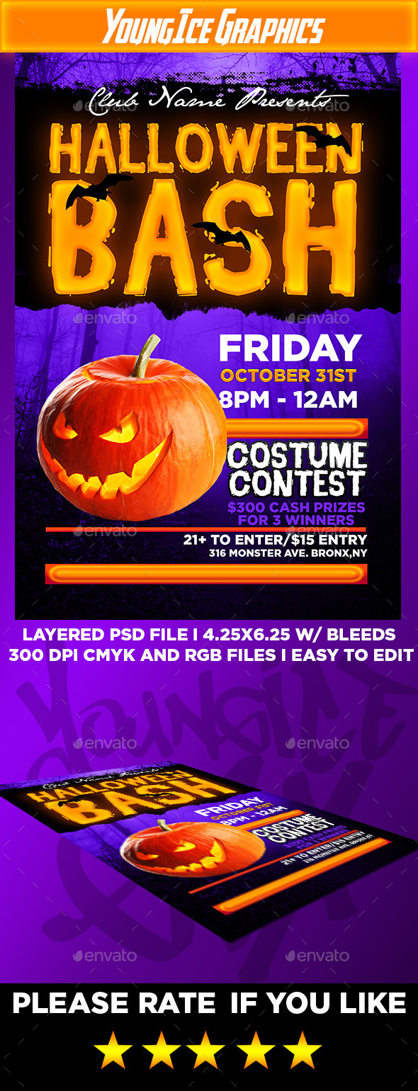 Halloween Bash Flyer Template - Clubs & Parties Events