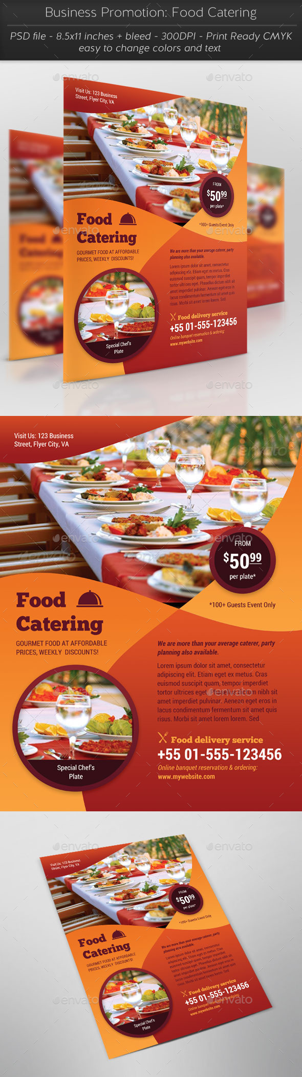 Business Promotion: Food Catering - Restaurant Flyers