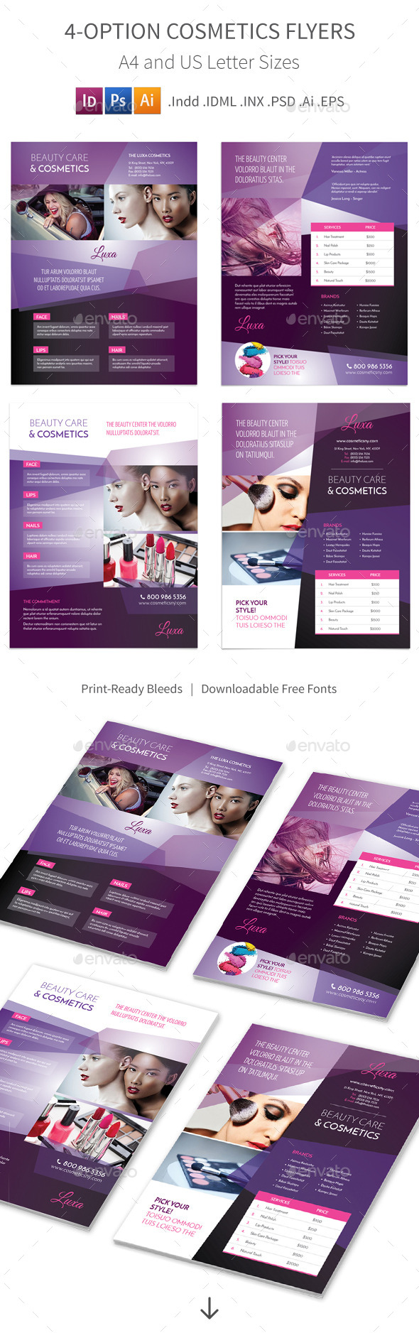 Cosmetics Flyers 4 Options Cosmetics Flyers 4 Options