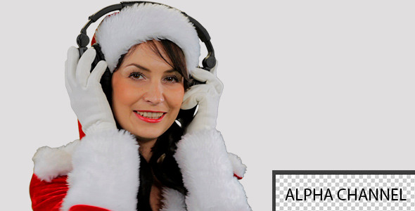 Christmas Girl In Headphones 2
