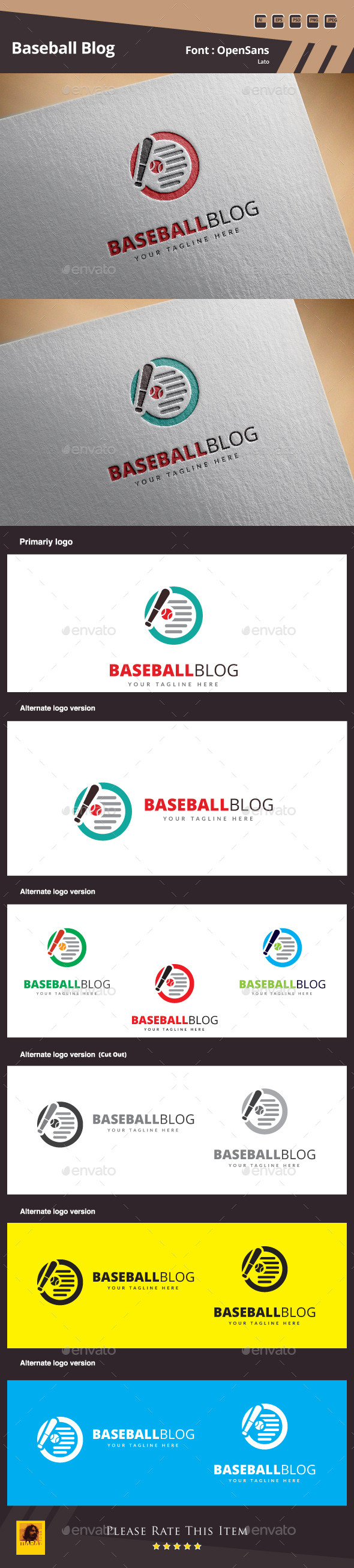 Baseball Blog Logo Template Baseball Blog Logo Template