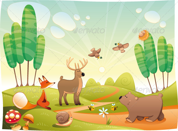 Animals in the Wood - Animals Characters