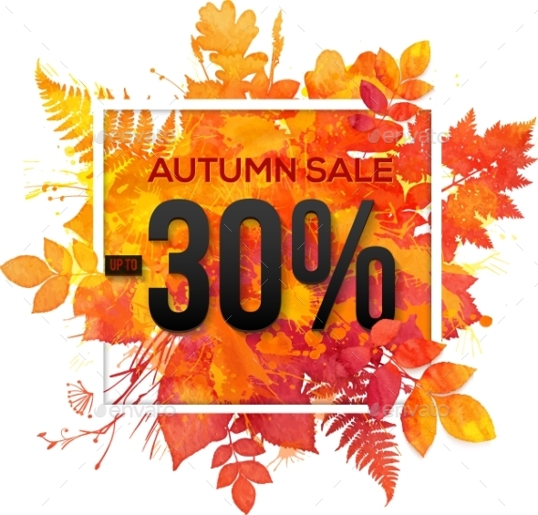 Autumn Sale 30 Percent Discount Vector Banner Autumn Sale 30 Percent Discount Vector Banner