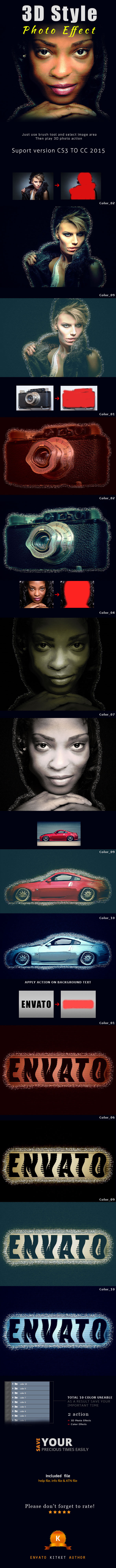 3D Style Photo Effect - Photo Effects Actions