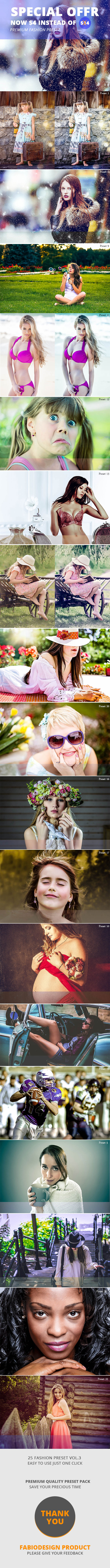 25 Premium Fashion Preset Vol.3 - Portrait Lightroom Presets