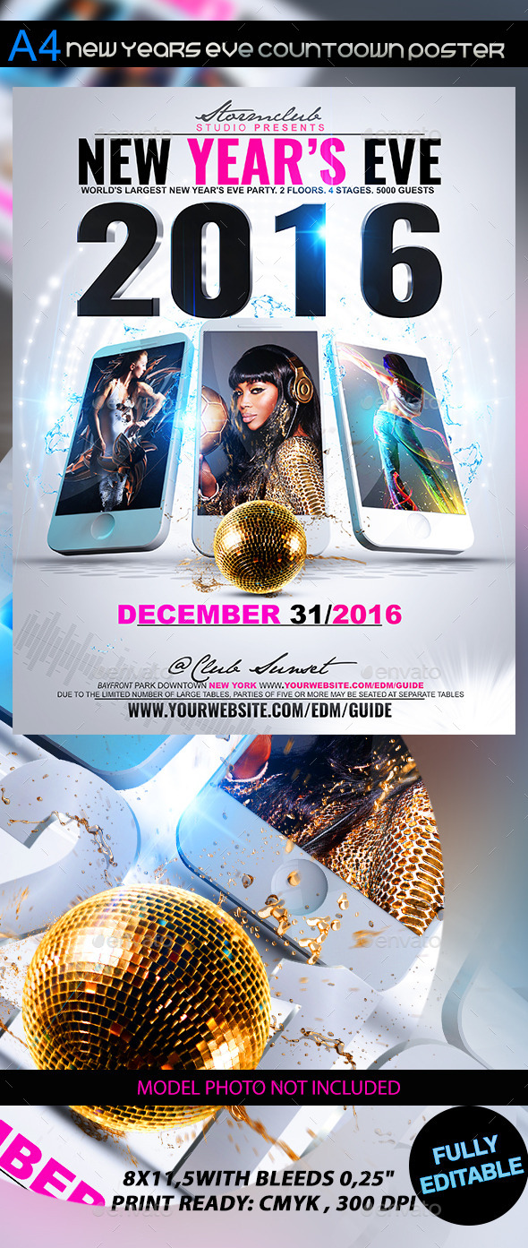 New Years Eve Poster - Events Flyers