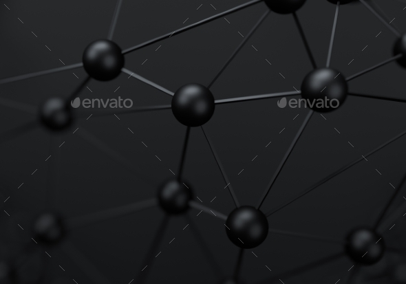 Abstract 3D Rendering Of Structure With Spheres - Tech / Futuristic Backgrounds