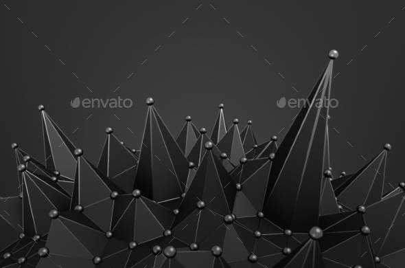 Abstract 3D Rendering Of Structure With Spheres - Tech / Futuristic Backgrounds