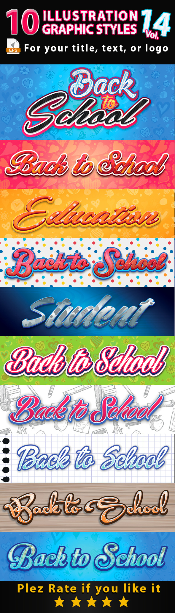 10 Illustrator Graphic Styles Vol.14 - Styles Illustrator