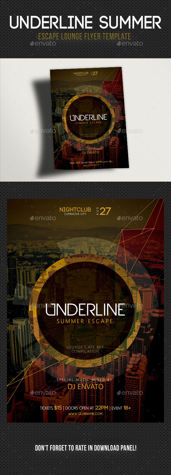 Underline Summer Escape Chill Out Flyer - Clubs & Parties Events