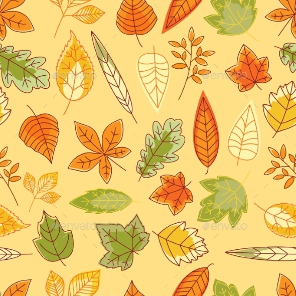 Colorful Autumn Leaves Seamless Pattern Colorful Autumn Leaves Seamless Pattern