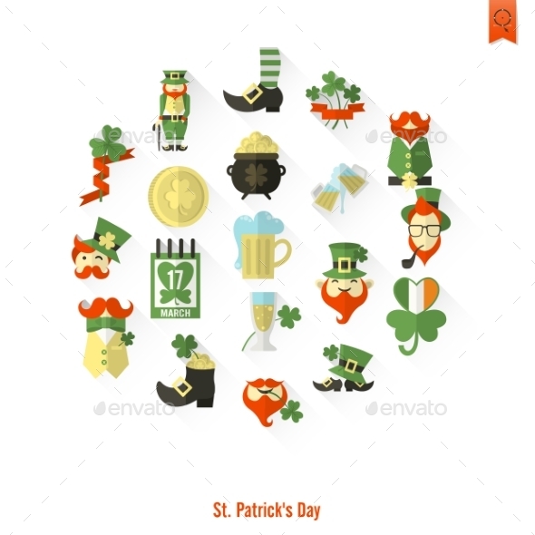 Saint Patricks Day Isolated Icon Set Saint Patricks Day Isolated Icon Set