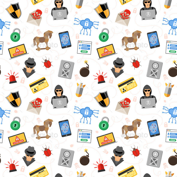 Internet Security Seamless Pattern - Web Technology